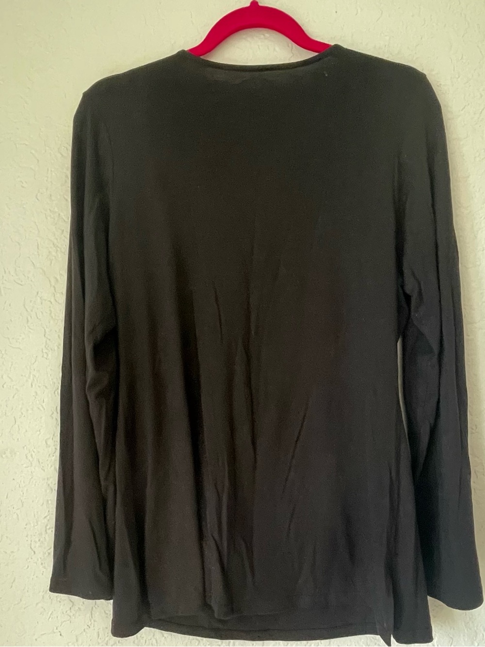 INC International Concepts Black Embroidered V-Neck Long Sleeve Top || Sz Large - Picture 6 of 9